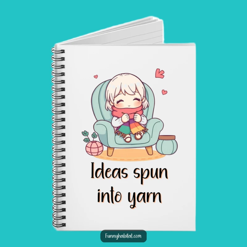 Funny Knitting Notebook: Cute Character Journal, Cozy Scarf Design, Perfect Funny Gift