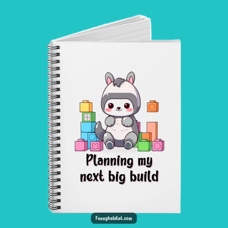 Funny Organized Thoughts Animal Notebook: Blocks, Ideal Funny Gift