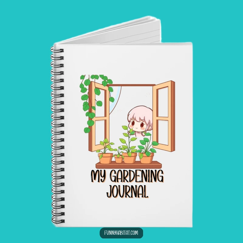 Funny Plant Journal: Cute Character Waters Plant, Perfect Diary & Gift