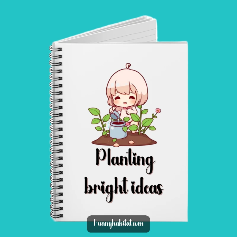 Funny Gardener Notebook: Character Watering Plant for Notes and Ideas
