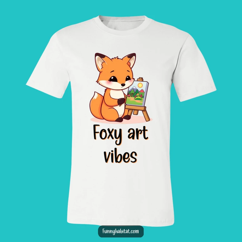 Funny Fox Artist T-Shirt - Creative Painter Tee, Perfect Humorous Gift