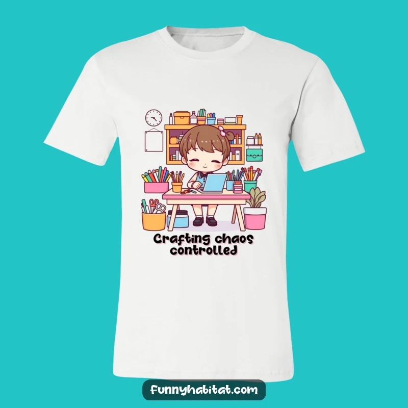 Funny Craft Desk T-Shirt - Hilarious Organizer Tee for Hobbyists!
