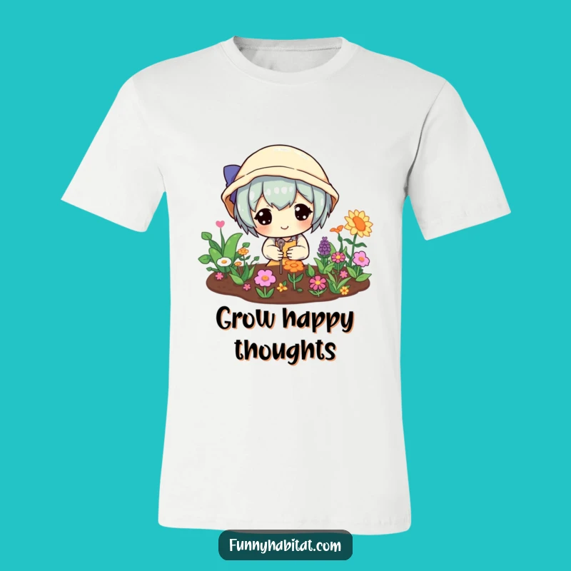 Funny Gardener T-Shirt: Happy Character Mini Garden Tee, Perfect Humorous Gift
