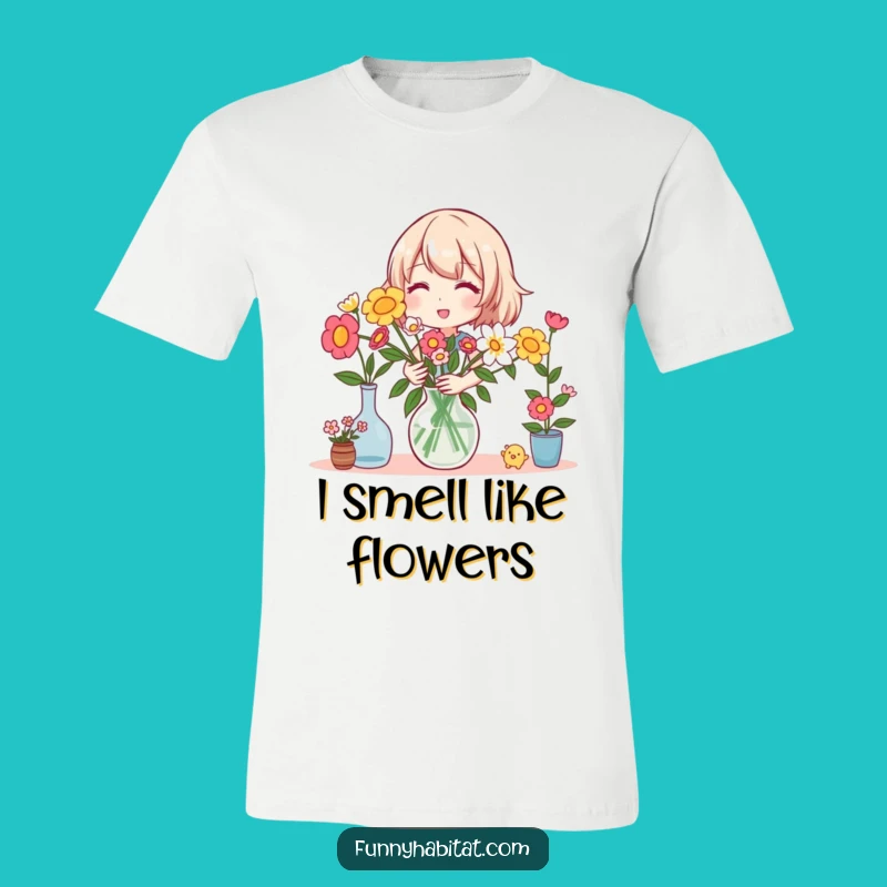 Funny Happy Florist T-Shirt: Cheerful Flower Arranging Humor