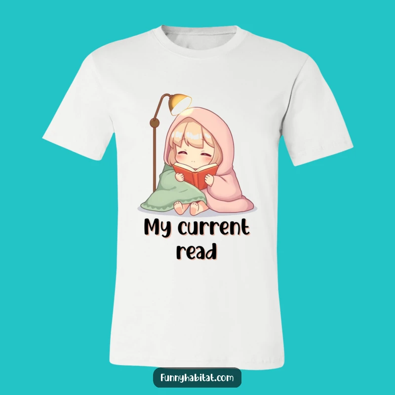 Funny Reading T-Shirt: Cozy Character Lost in a Book, Novelty Gift
