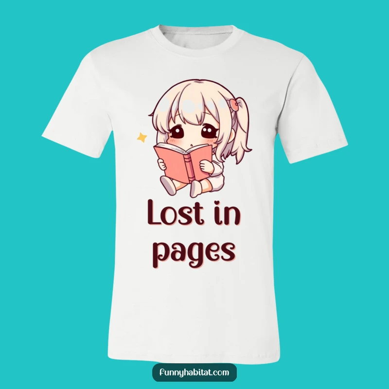 Funny Reading T-Shirt: Calm Character Lost in a Book, Ideal Funny Gift for Bookworms