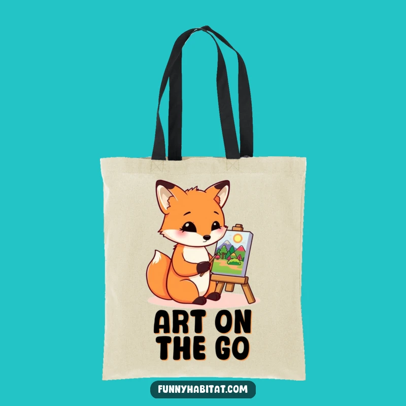 Funny Fox Artist Tote Bag - Creative Painter Accessory, Perfect Gift Idea