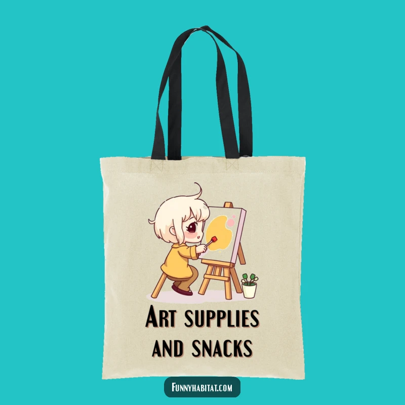Funny Tote Bag: Artist Character Painting Joyfully, Chic & Practical Funny Gift