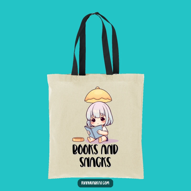 Funny Book Lover Tote Bag: Reading Lamp Illustration - Carry Your Books in Style