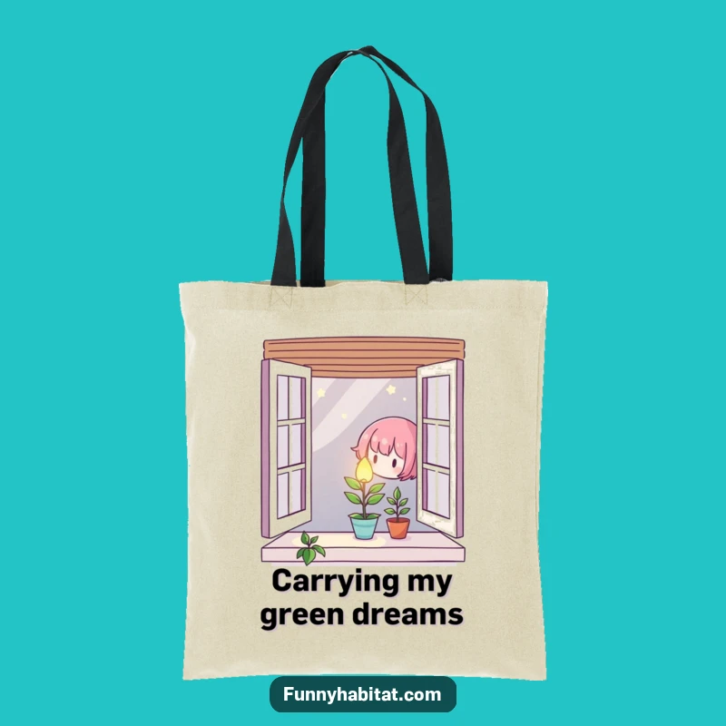 Caring Plant Character Tote Bag: Stylish Nurturing Design, Perfect Everyday Gift!