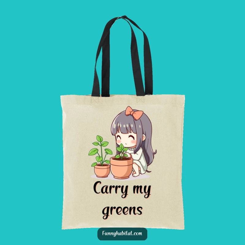 Funny Kawaii Gardener Tote Bag: Cute Plant Accessory, Perfect Gift
