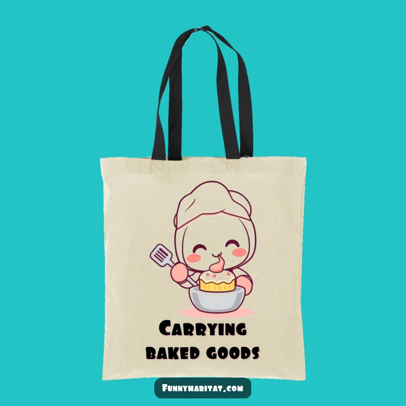 Funny Kawaii Baker Tote Bag: Adorable Character, Perfect for Groceries & Gifts