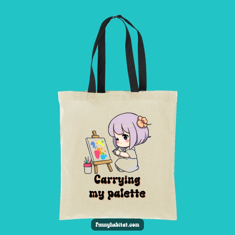Funny Artist Tote Bag: Concentrated Painter Character, Perfect Humorous Gift