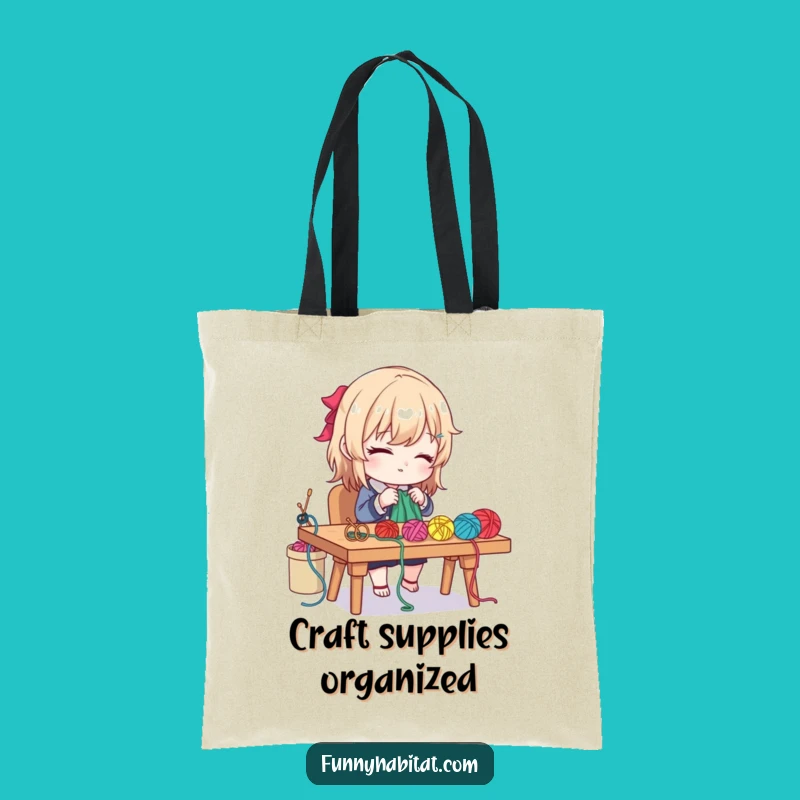 Funny Craft Tote: Character Knitting, Perfect Project Bag Accessory Gift