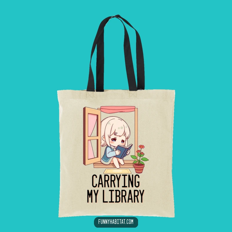 Funny Bookworm Tote Bag: Carry Your Library - An Adorable and Funny Gift!