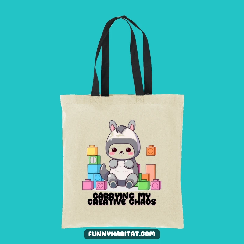 Funny Everyday Organizer Tote: Animal with Blocks, Practical Funny Gift