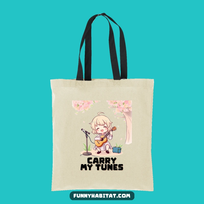 Funny Music Character Tote Bag: Joyful Outdoor Melody, Perfect Eco-Friendly Gift