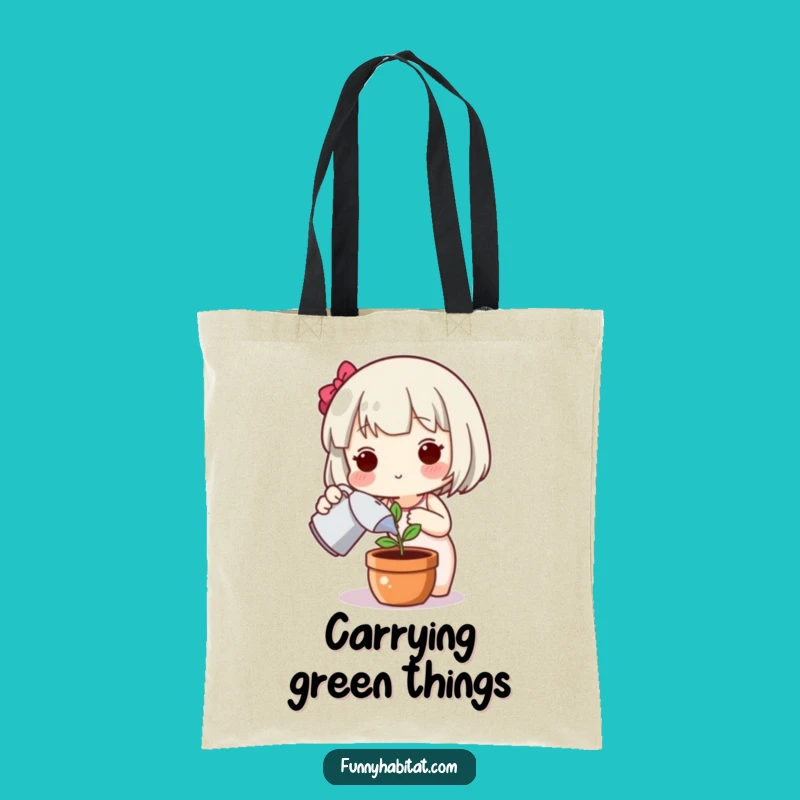 Funny Plant Tote Bag: Happy Character, Carry Your Greens: The Perfect Funny Gift!