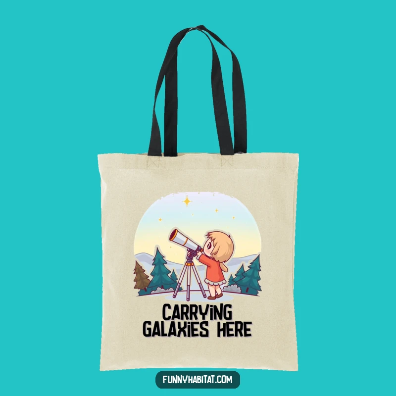 Funny Stargazer Tote Bag: Wonderous Telescope Explorer Bag