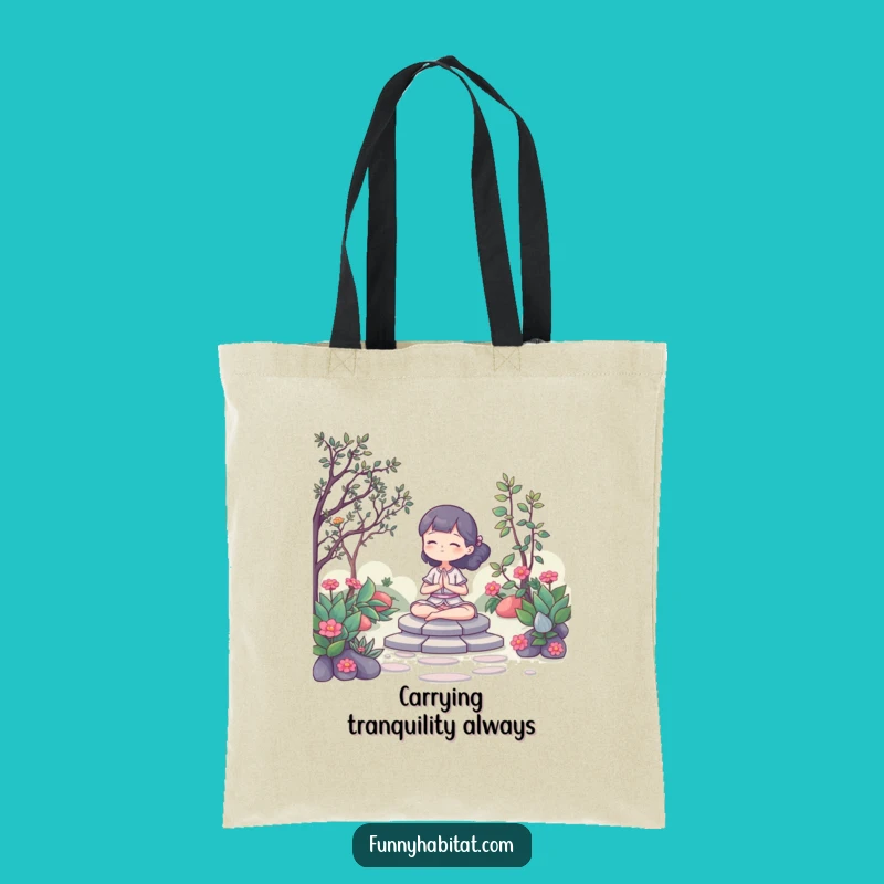 Funny Zen Tote Bag: Carry Your Calm, Garden Vibes Included, Perfect Gift!