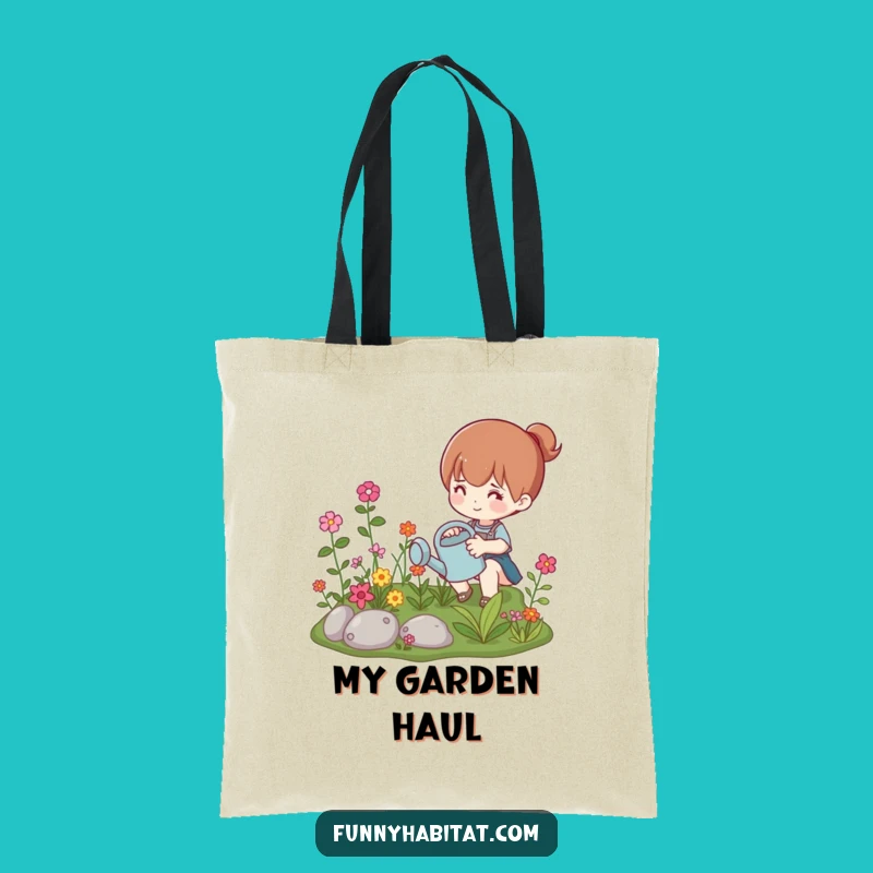 Funny Gardener Tote Bag: Miniature Garden Design, Vibrant Plants, Ideal Funny Gift