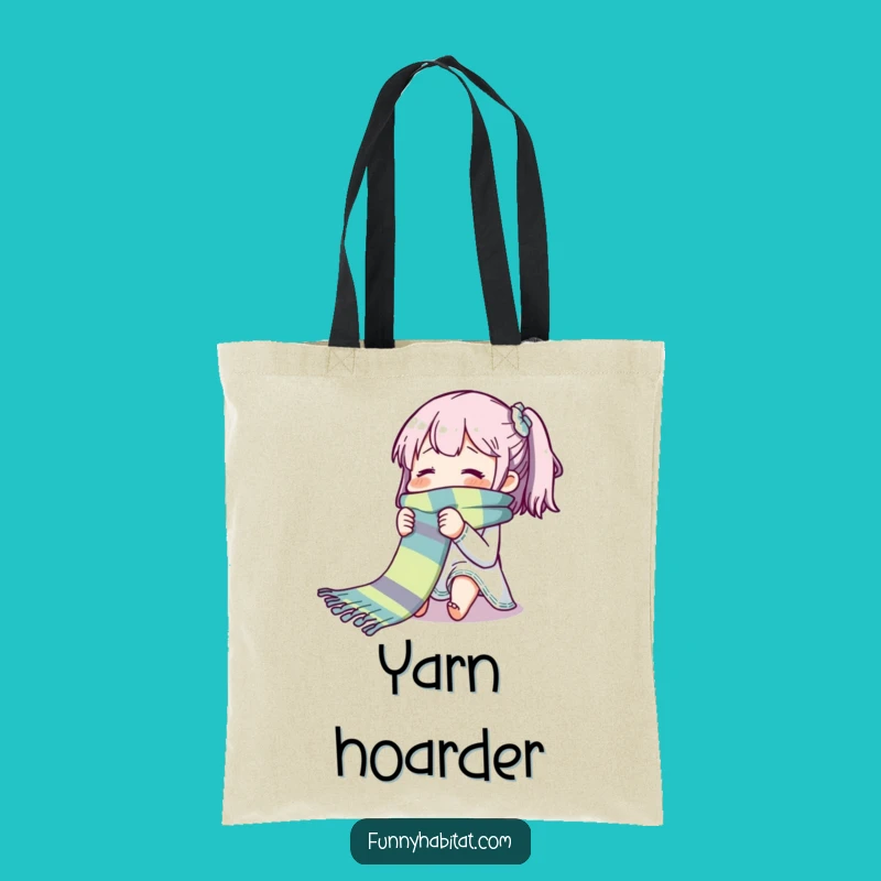 Funny Blissful Knitter Tote Bag: Carry Your Yarn and Smiles in Style